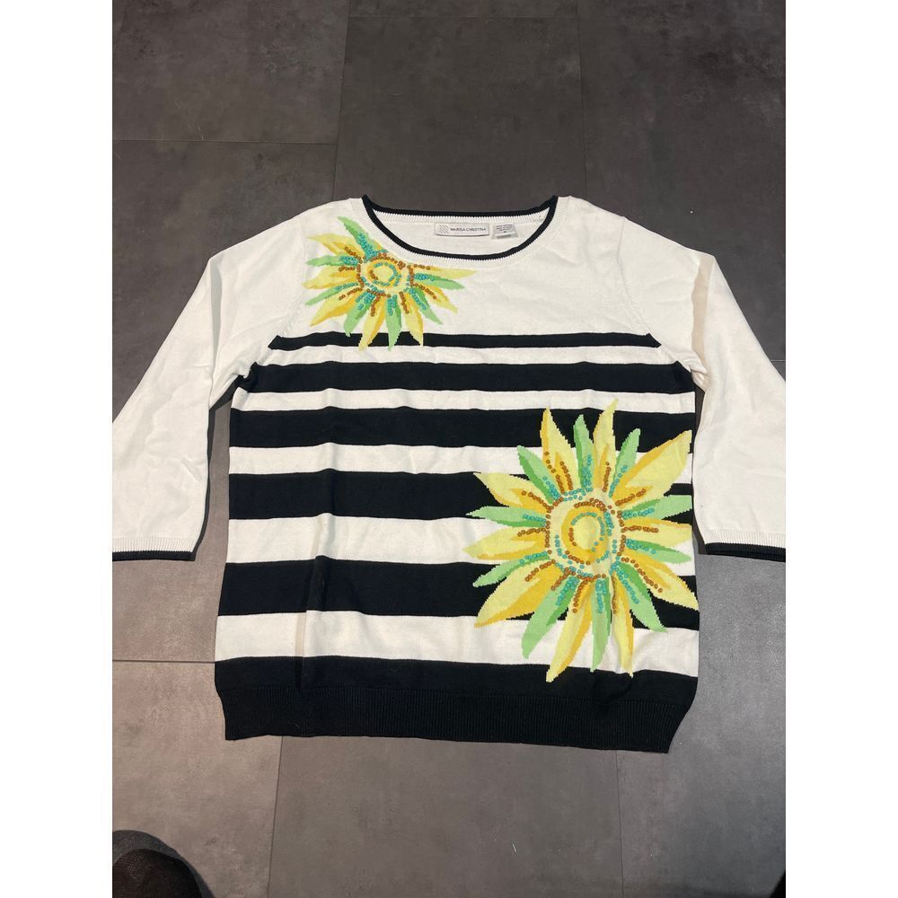 Marisa Christina Sunflower Striped Sweater - Unique Cotton Blend M‎ B-80